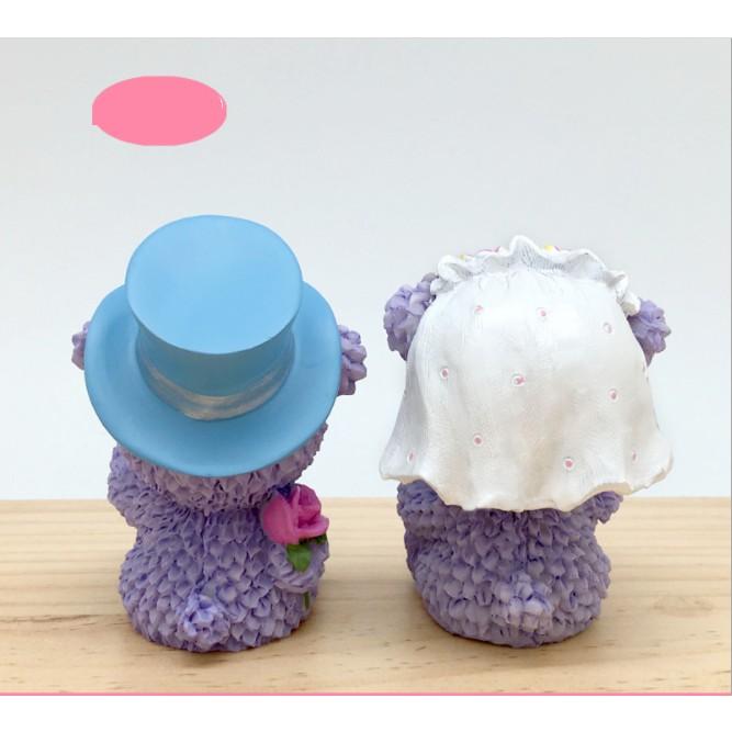 Set decor cặp GẤU TÌNH NHÂN trang trí taplo ô tô, táp lô xe hơi - Hoàng Đông shop