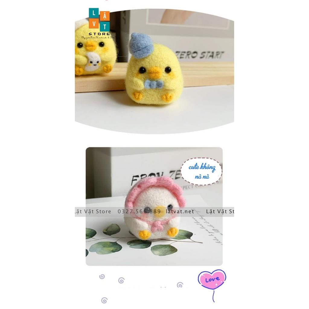 Bộ kit len chọc Biệt Đội Gà Con nhỏ nhắn - dễ thương - Needle felting chicken cho người mới bắt đầu- móc khoá từ len