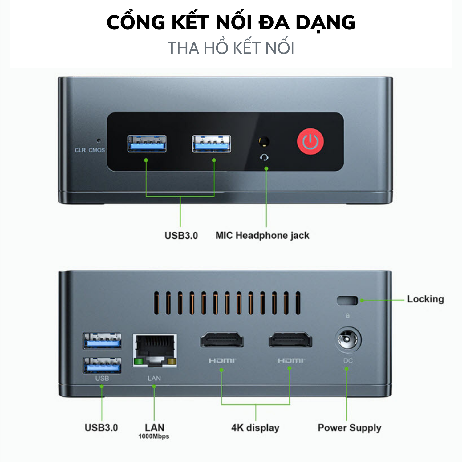 Máy tính để bàn – Mini PC - NUC GK35 – CPU: Intel J4205, RAM+ROM: 8+256GB