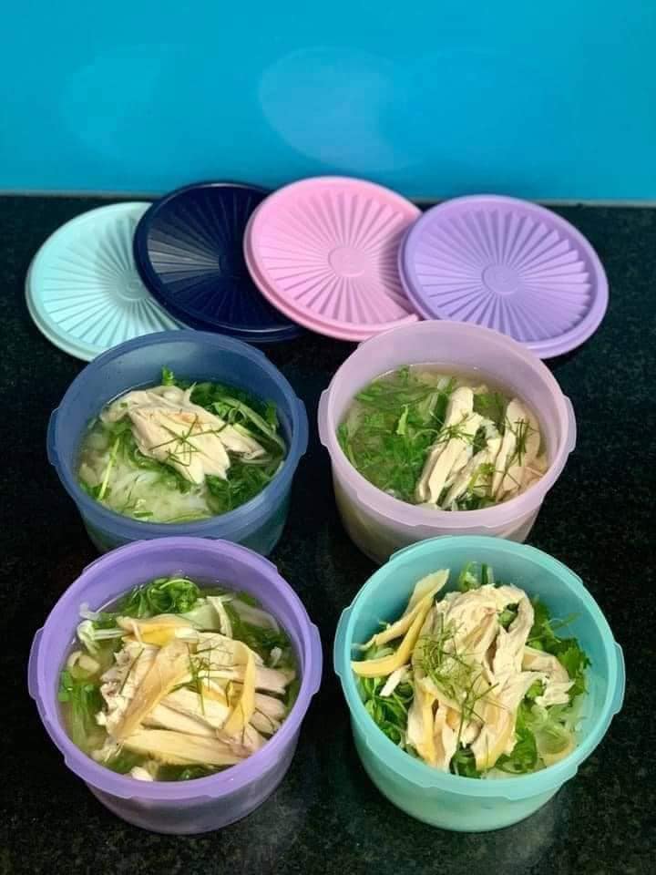 Bộ hộp bảo quản thực phẩm Midi Deco Tupperware 4 hộp (màu mới)