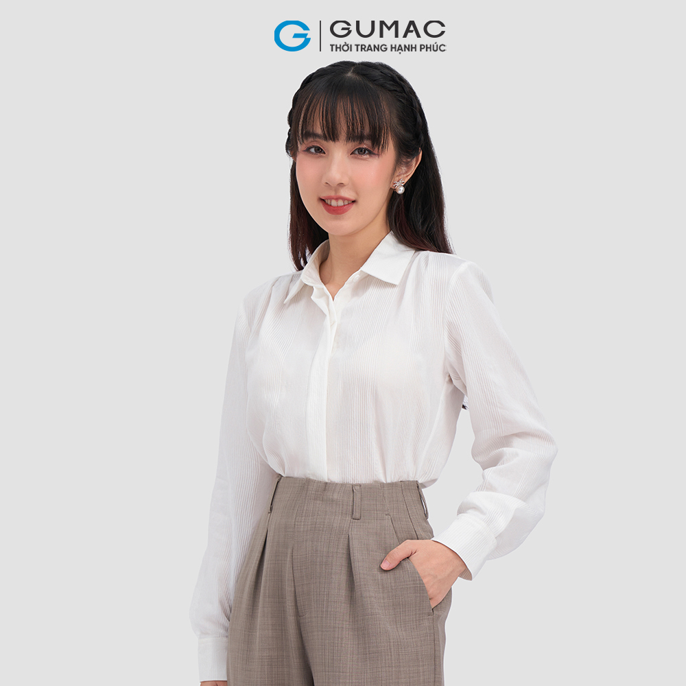 Áo sơ mi xếp ly vai AC12065 thời trang GUMAC