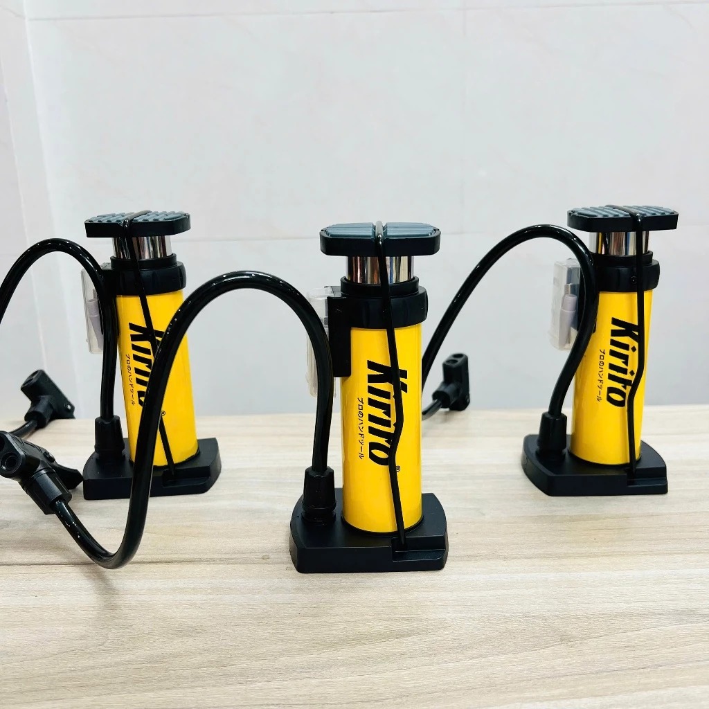 Bơm xe đạp chân bỏ cốp xe, thiết kế nhỏ gọn vừa cốp xe máy các loại, sử dụng cho xe máy, xe đạp, bóng