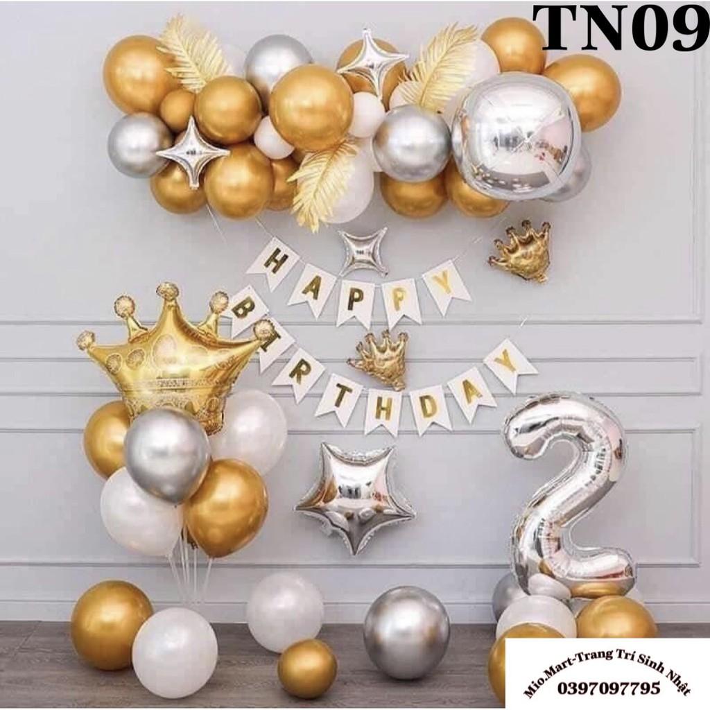 Set Trang Trí Sinh Nhật Happy Birthday + 50 Bóng Bay Siêu Đáng Yêu BB23