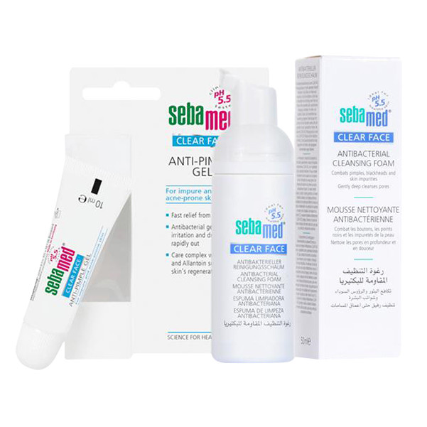 Bộ Sản Phẩm Làm Sạch Giảm Mụn Sebamed pH5.5