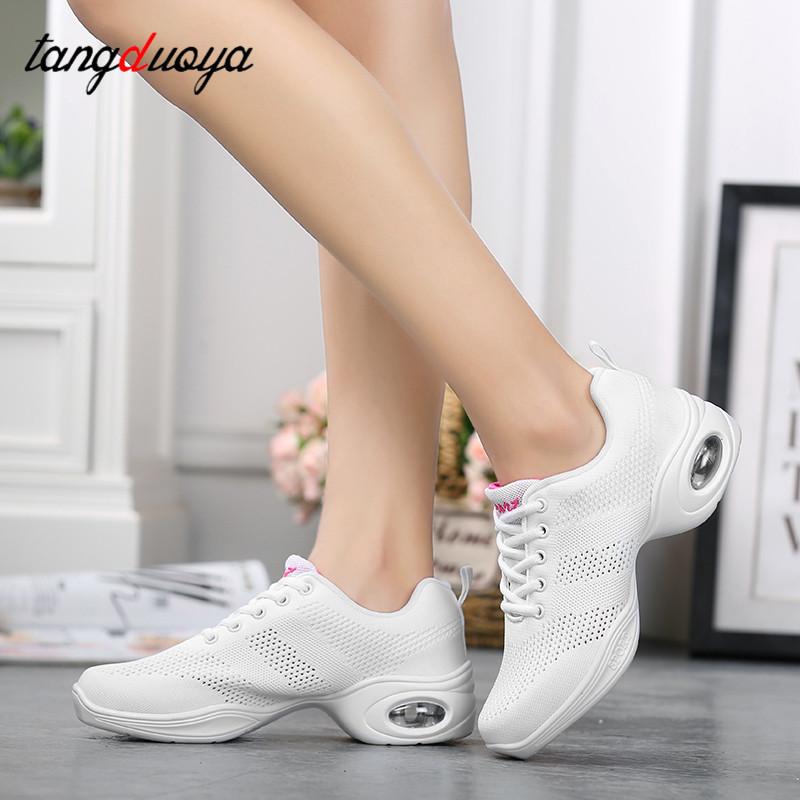 Thể thao tính năng Boardso mềm Breath Giày khiêu vũ Giày thể thao cho phụ nữ thực hành giày Dance Jazz Modern Jazz Color: white Shoe Size: 39