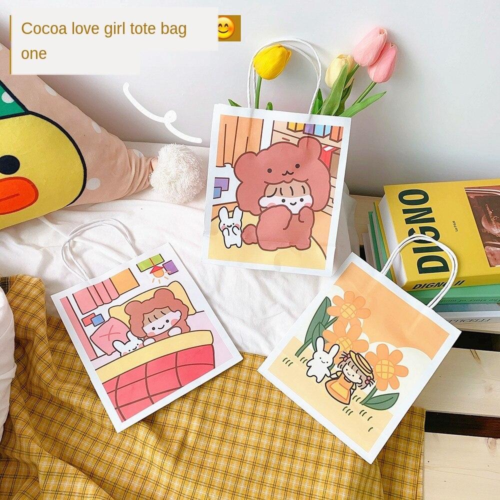 Túi giấy đựng đồ mua sắm tiện lợi phong cách Hàn Quốc