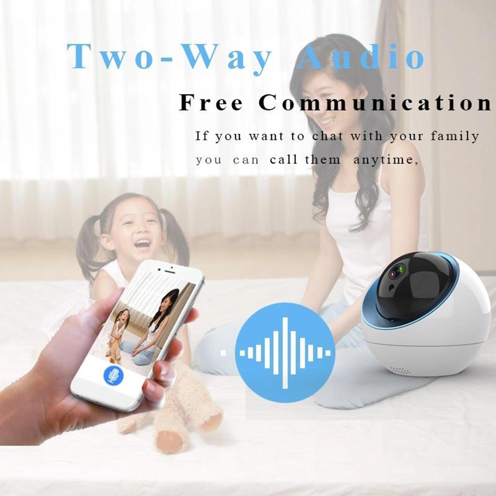 Wireless IP Camera Work with Tuya Smart Life Baby Moniter TF Card Slot