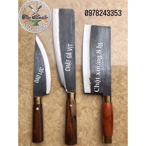 Bộ 3 dao bầu lọc-chặt gà vịt-chặt xương cho gian bếp hàng chuẩn nhíp xe