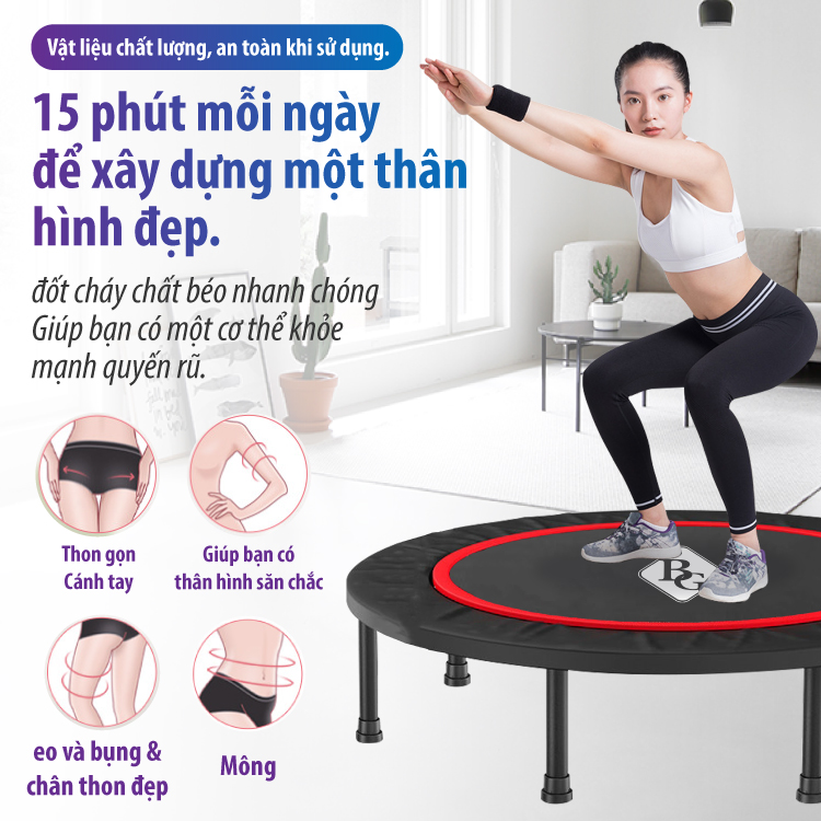 Sàn nhún, Đệm nhún lò xo BG Trampoline cao cấp Thái Lan (màu ngẫu nhiên) (hàng nhập khẩu)