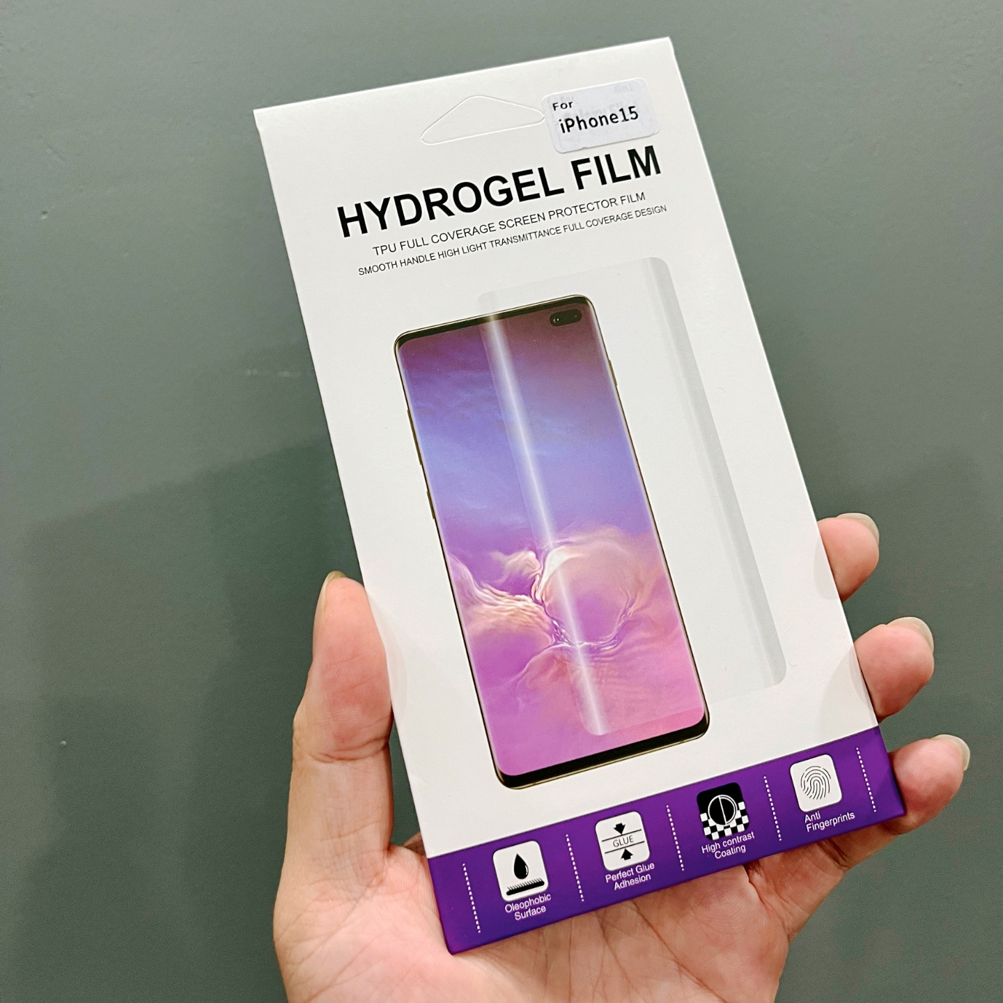 Miếng Dán Màn Hình Hydrogel HD Cho Điện Thoại Iphone 15/ 15 Plus/ 15 promax/ 15 pro Chống Vân Tay, Tự Phục Hồi _ Hàng Chính Hãng