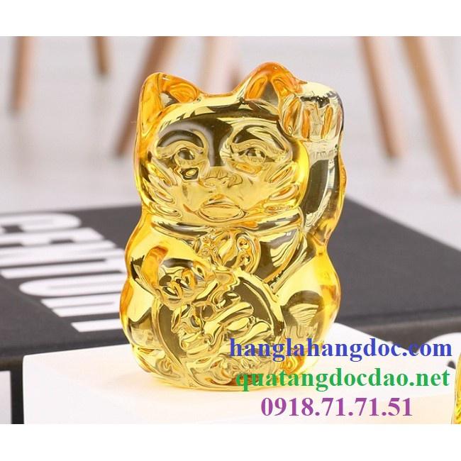 Mèo vẫy tay thần tài pha lê biểu tượng của sự tài lộc & hưng thịnh