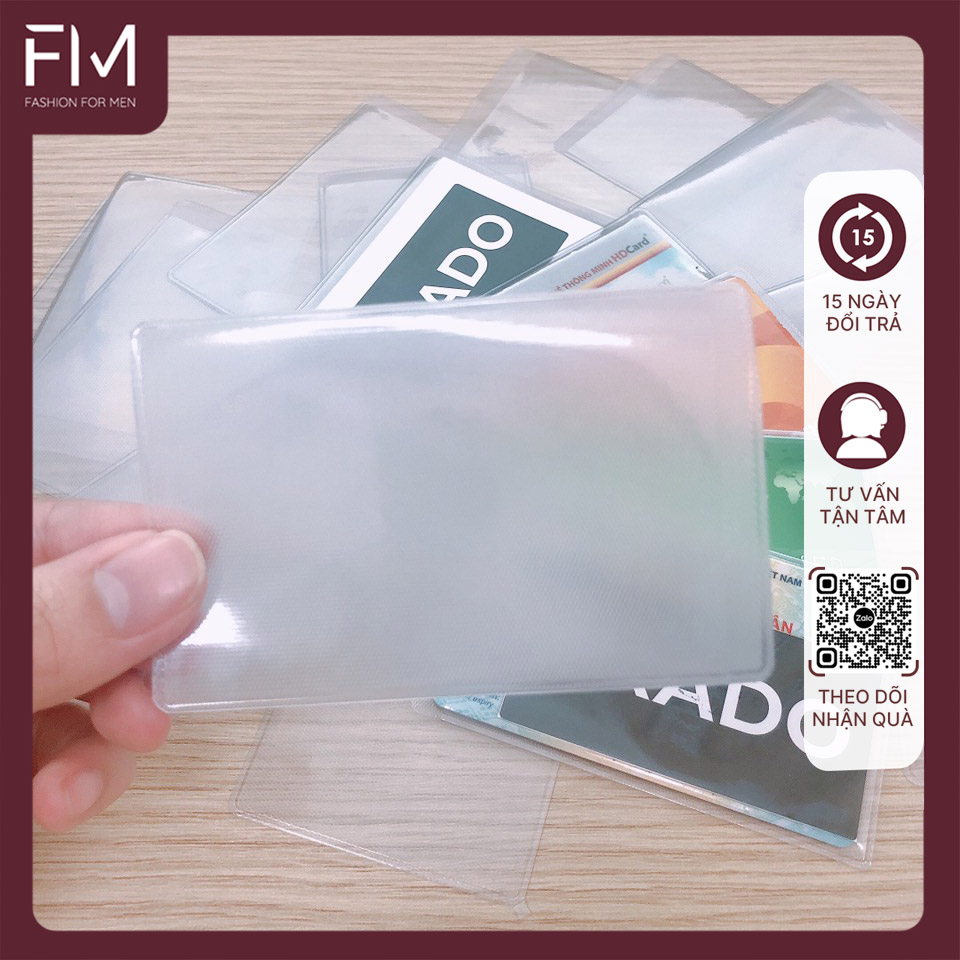 Bao, túi đựng căn cước công dân, card visit, bằng lái xe, thẻ ATM chất liệu nhựa PVC siêu trong siêu dẻo - FMCA057