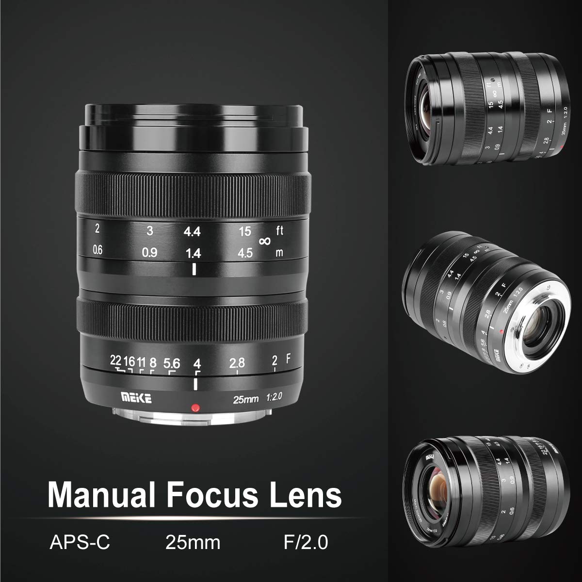 Ống kính Meike 25mm f2.0 APS-C for Sony E-Mount - Hàng Nhập Khẩu