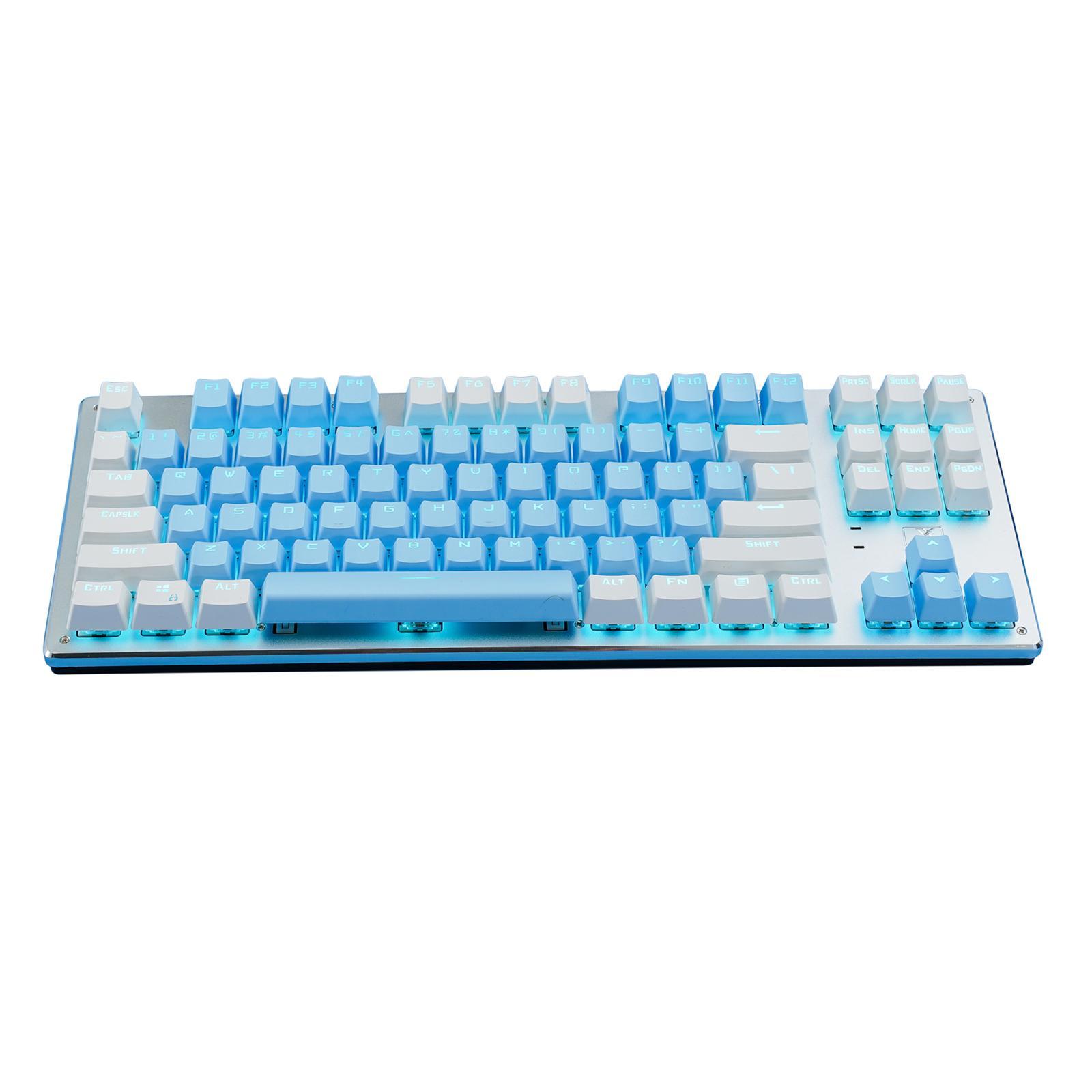 Mixed Color Compact 87Key Wireless Keyboard Backlight w/USB Receiver