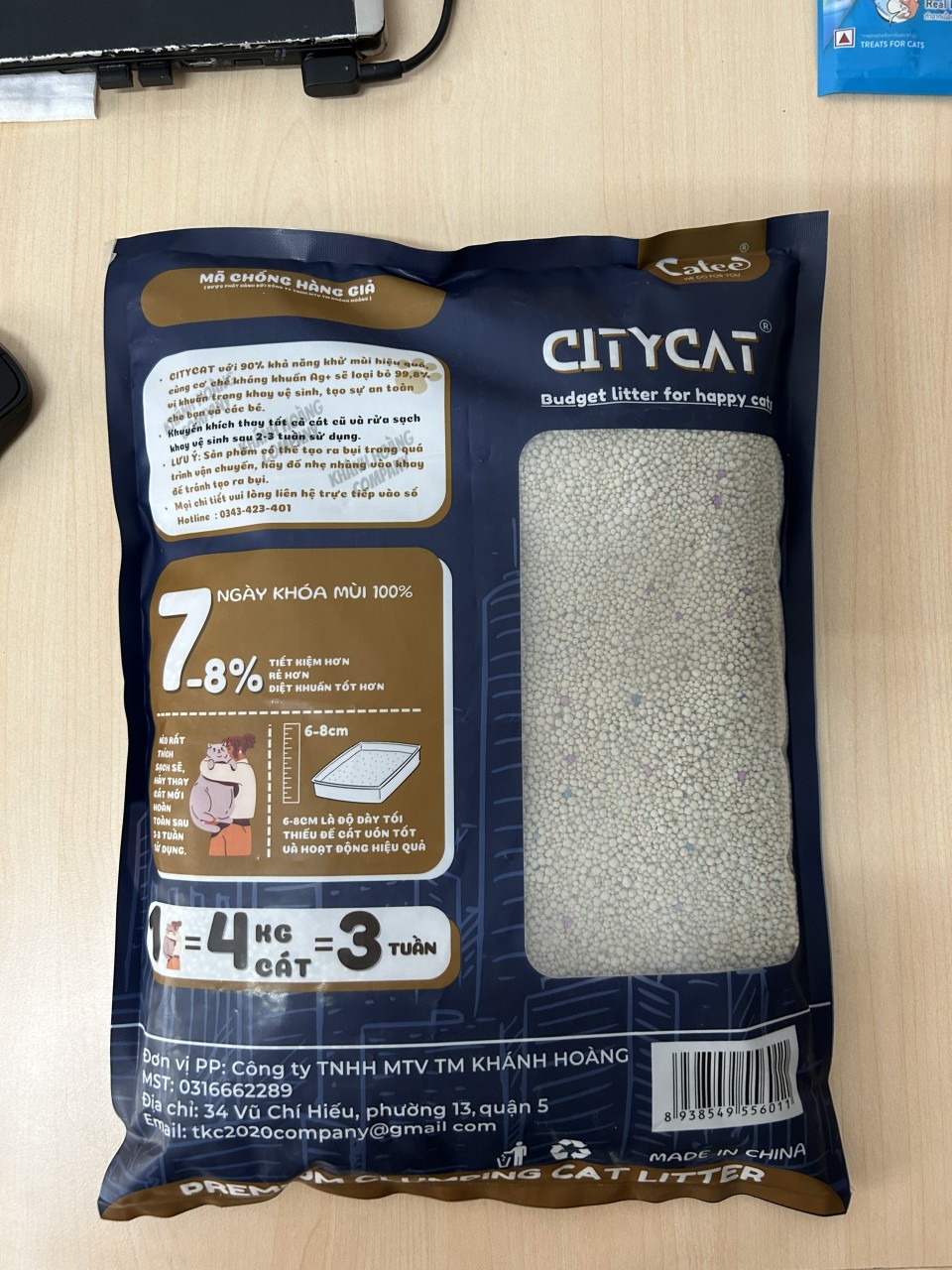 Cát Cho Mèo City Cat 8L (4KG) Đủ Mùi, Siêu Thơm, Siêu Vón Cục