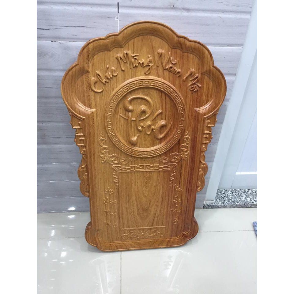 Lịch tết vạn niên, gỗ tò te nguyên tấm, kích thước ngang 41cm x rộng 67cm, dày 3 phân