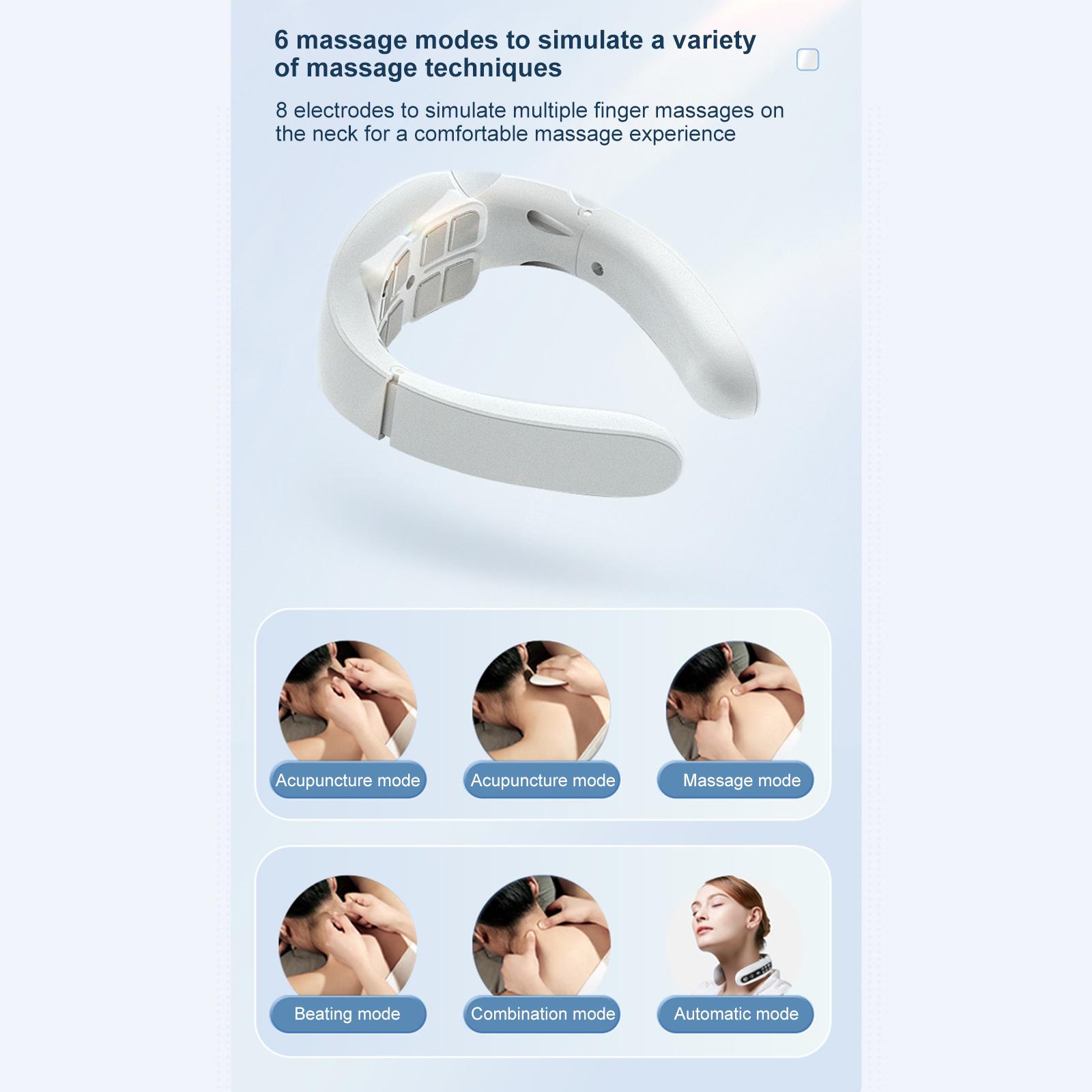 Cervical Spine Massager Strength Adjustment USB Rechargeable Intelligent Pulse Heating Neck Massager Neck Care