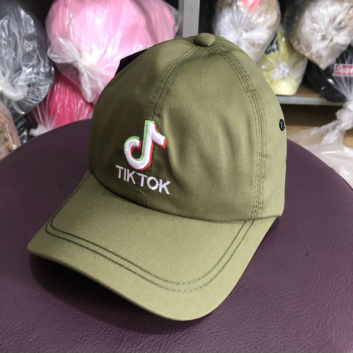 Nón Kết Thêu Chữ TikTok Chất Liệu kaki.