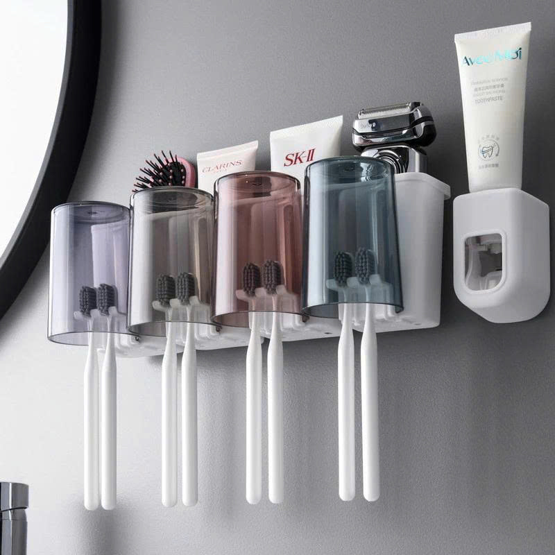 Bộ Nhả Kem Đánh Răng Tự Động Cao Cấp Kèm 4 Cốc – Kệ Để Bàn Chải Gắn Tường - 12