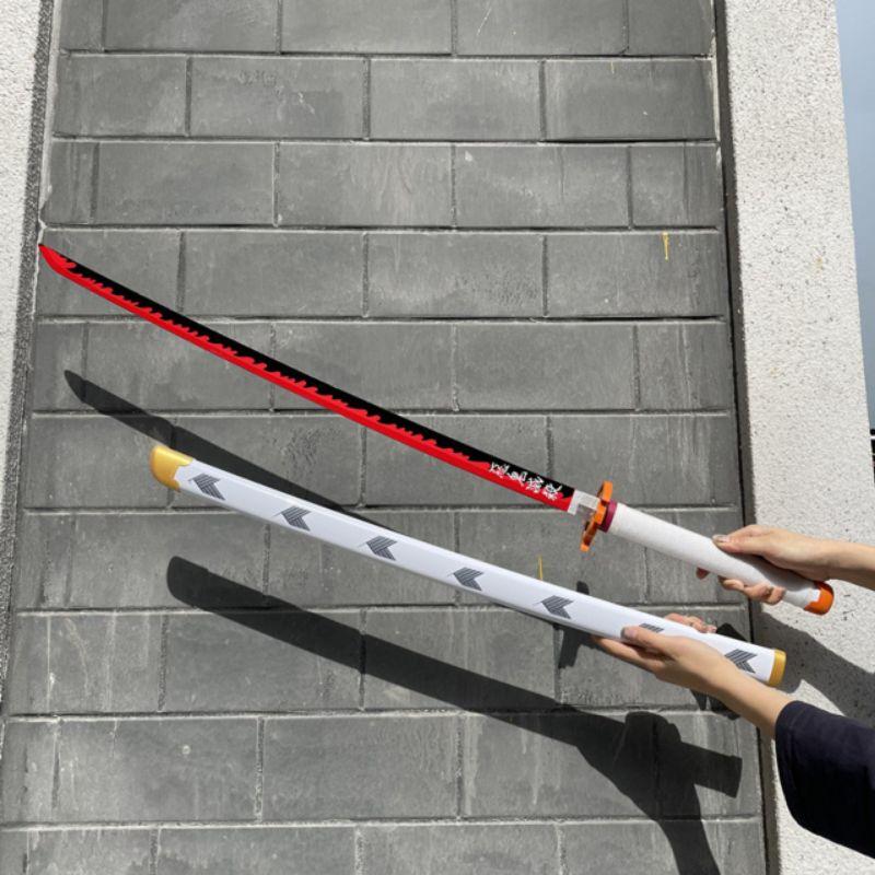 (Lưỡi gỗ dài 104cm) Đạo Cụ Cosplay Viêm Trụ Rengoku Trong Kimetsu No Yaiba