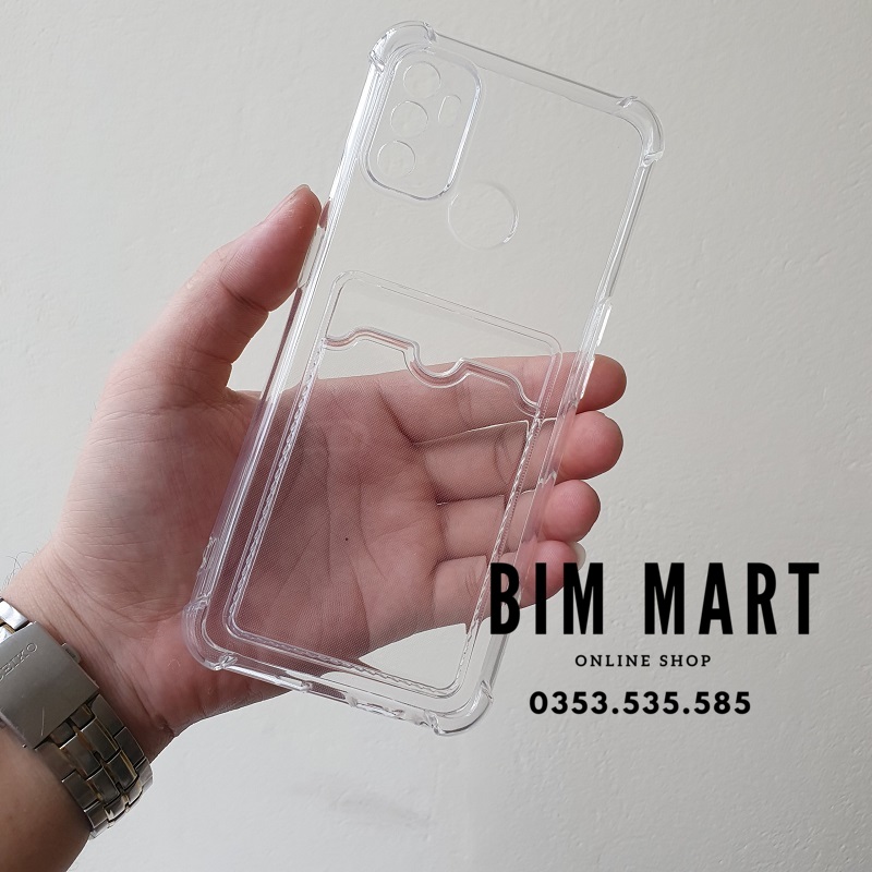 Ốp chống sốc dành cho OPPO A53 4G silicon trong suốt kèm ngăn ví đựng thẻ