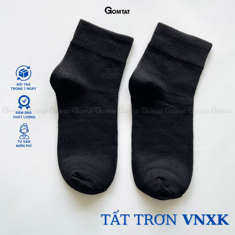 Hình ảnh Tất Cổ Cao Trơn Gom Tất, Vớ Cổ Cao Nam Nữ Chất Liệu Cotton thoáng mát,êm chân - TAT-TRONCAO-VNXK