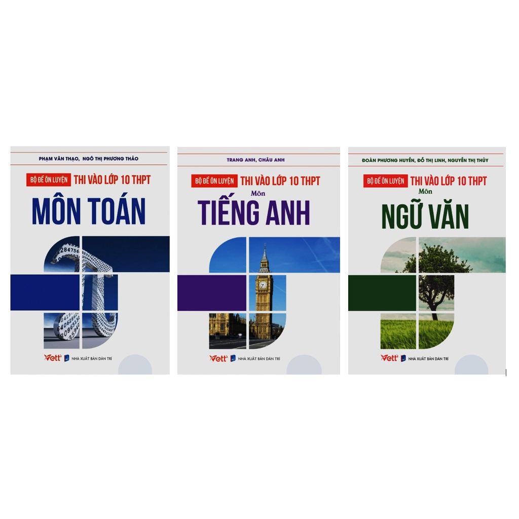 Sách - Combo Bộ Đề Ôn Luyện Thi Vào Lớp 10 THPT (Toán + Ngữ Văn + Tiếng Anh)