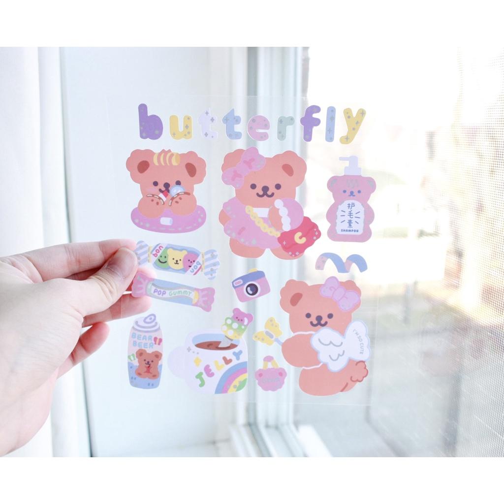 Tấm Sticker Hình Dán Gấu Twinkle Bear Kháng Nước