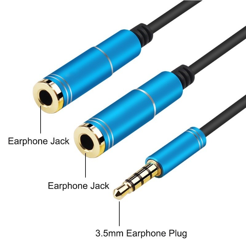 Cáp chia 2 cổng Audio 3.5mm 1 đầu đực ra 2 đầu cái 20cm AV123 10532 Cáp chia Jack 3,5mm dương ra 2 đầu âm 3,5mm Cáp âm thanh 3.5Mm Màu dài Av141-30618 – Hàng Nhập Khẩu
