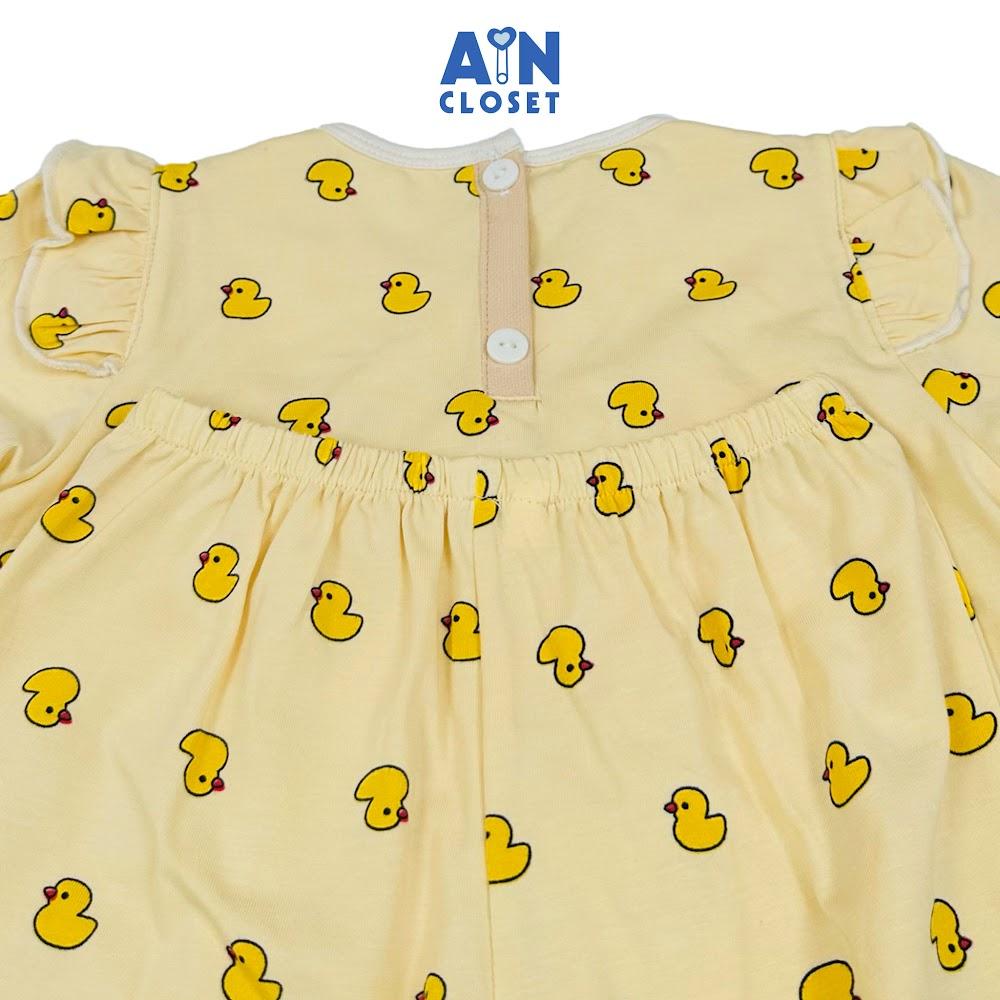 Bộ quần áo Dài bé gái hoạ tiết Vịt Con Vàng Thun cotton - AICDBGXZ88IK - AIN Closet