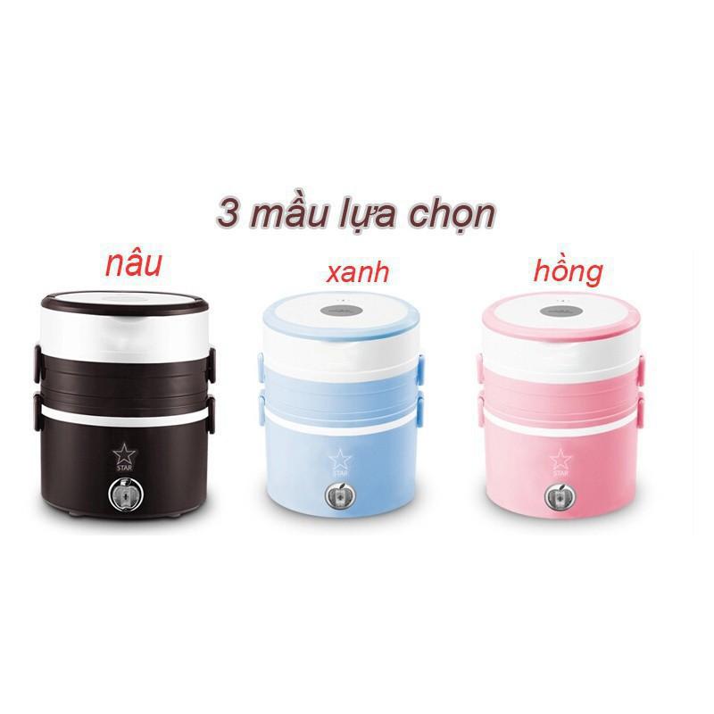Cặp lồng cắm điện 3 tầng ruột inox cao cấp, hâm nóng thức ăn liên tụ, an toàn cho sức khỏe