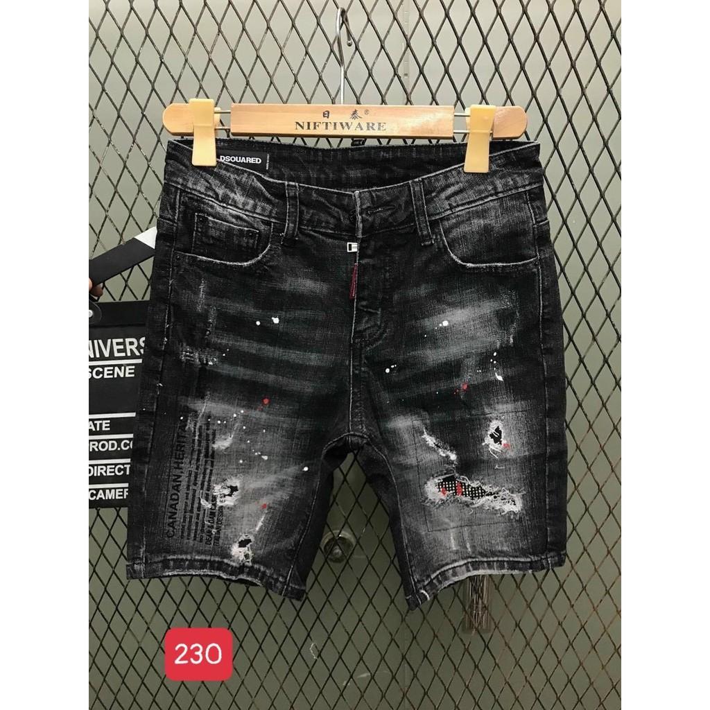 Quần Short Nam Chất Jean Co Giãn, Quần Sọt Nam Màu Đen Xám, Quần Đùi Nam thời trang cao cấp MuradFashion MSS77