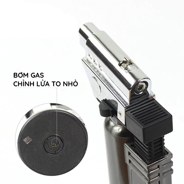 Hộp Quẹt Bật Lửa Khò Gas Để Bàn 1 Tia 260 Đẹp Độc Lạ - Dùng Gas Cao Cấp