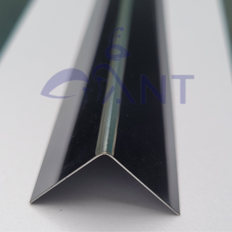 Nẹp V inox ĐEN gương, dày 0.4li thanh dài 2m44, Nẹp inox chữ V, nẹp ốp góc, nẹp mũi bậc, nẹp kết thúc