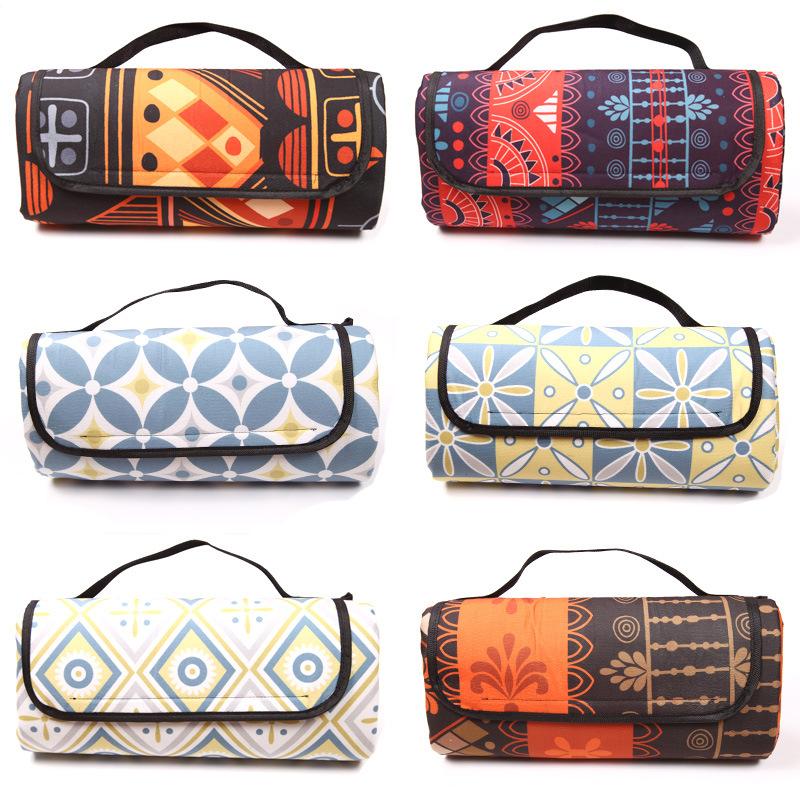 Gấp Di Động Thảm Picnic Cắm Trại Ngoài Trời Thảm Quốc Gia Phong Cách In Hình Làm Dày Chống Ẩm Miếng Lót Bãi Biển Chăn Cho Bé Du Lịch Thảm