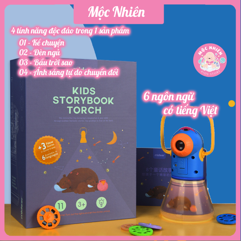 Đồ Chơi Đèn Pin Kể Chuyện Mideer Phiên Bản 12 Truyện - Mideer StoryBook Torch (có bản dịch tiếng Việt)