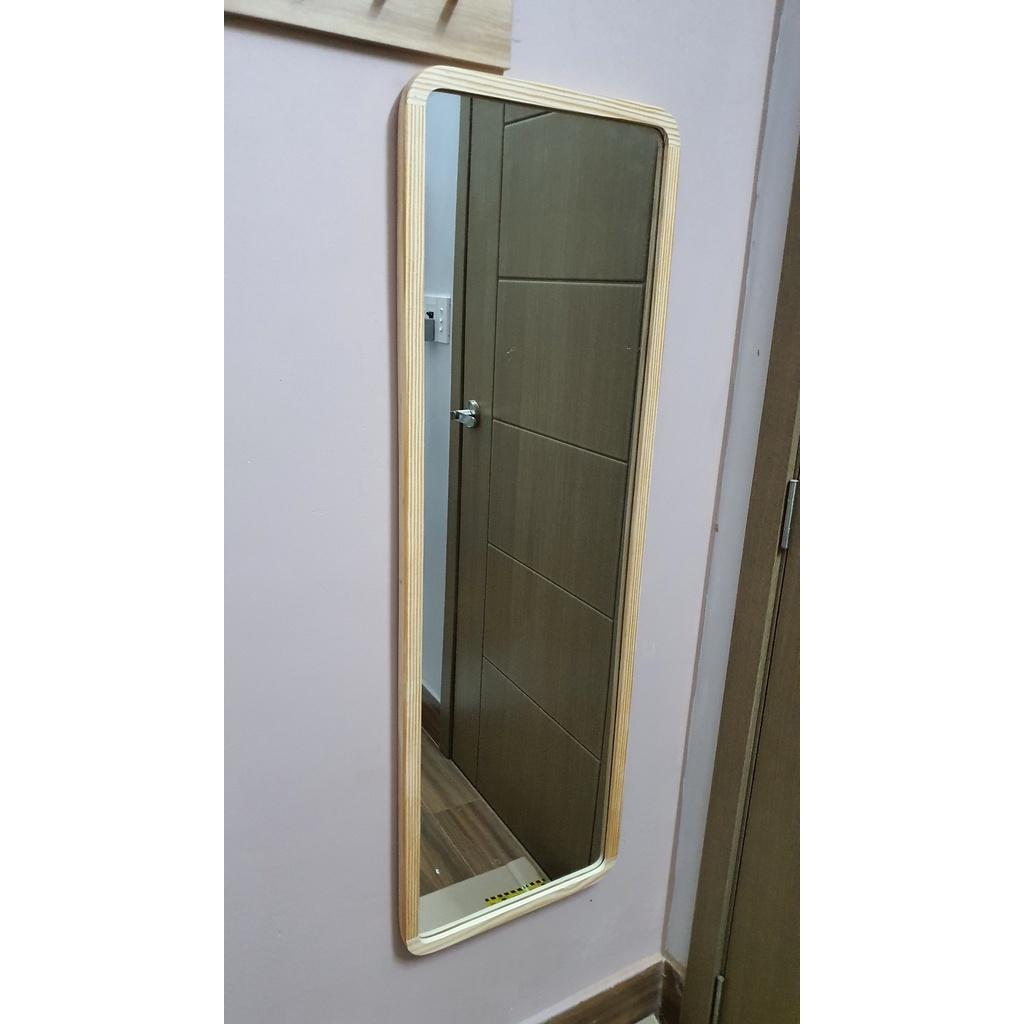 Gương soi toàn thân nịnh dáng khung gỗ bo góc kích thước 40 50 60 x 120cm