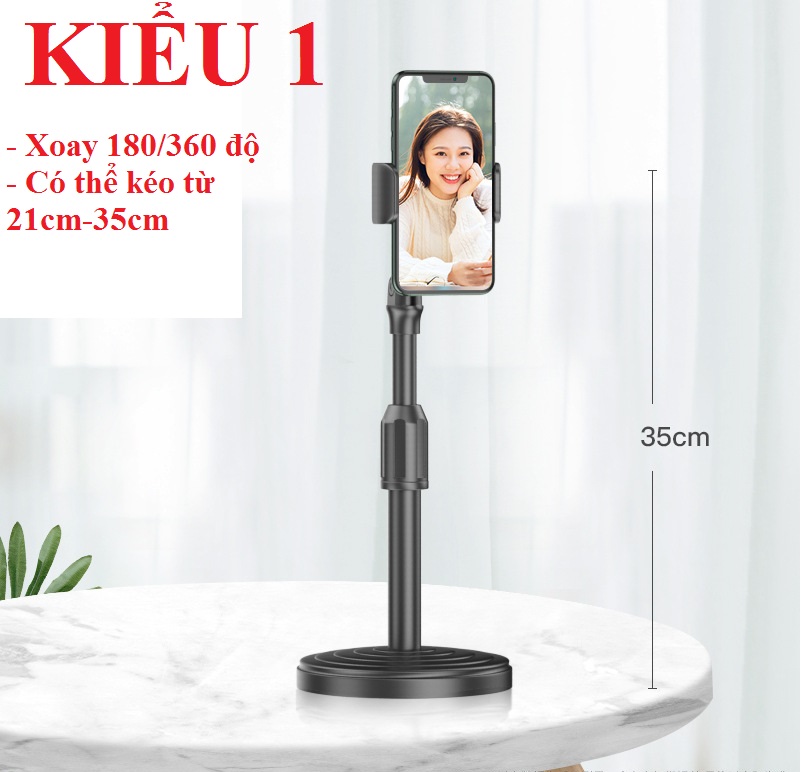 Giá đỡ điện thoại đa năng, kẹp điện thoại có chân đế tiện dụng xoay 270 độ, live stream, giải trí