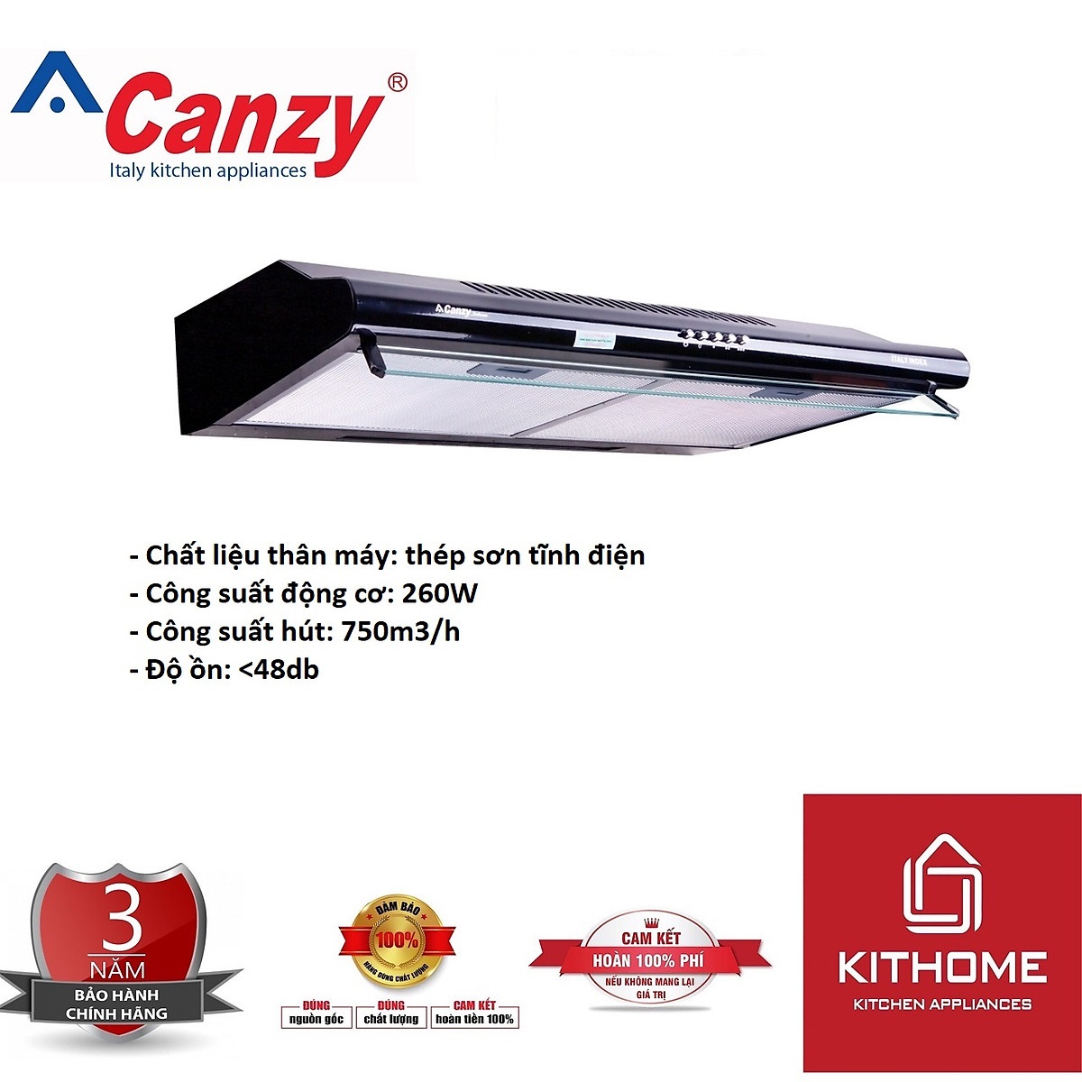 Máy Hút Mùi Canzy CZ-2060B - Hàng Hàng Chính Hãng
