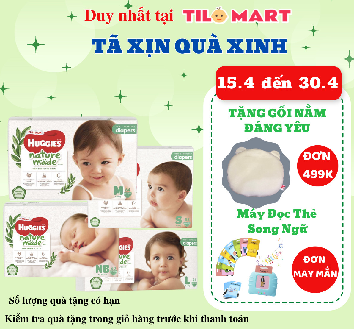 Tã/Bỉm dán siêu cao cấp Huggies Platinum Nature Made size M64