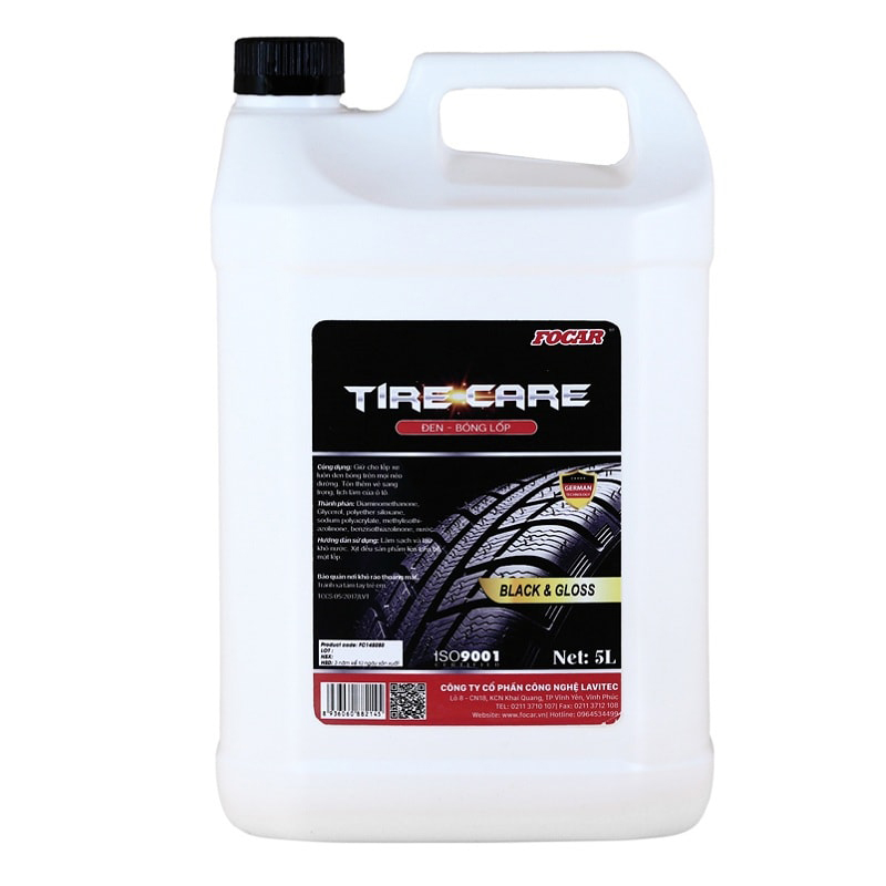 Dung Dịch Dưỡng Đen Bóng Lốp Ô Tô Focar Tire Care (5L)