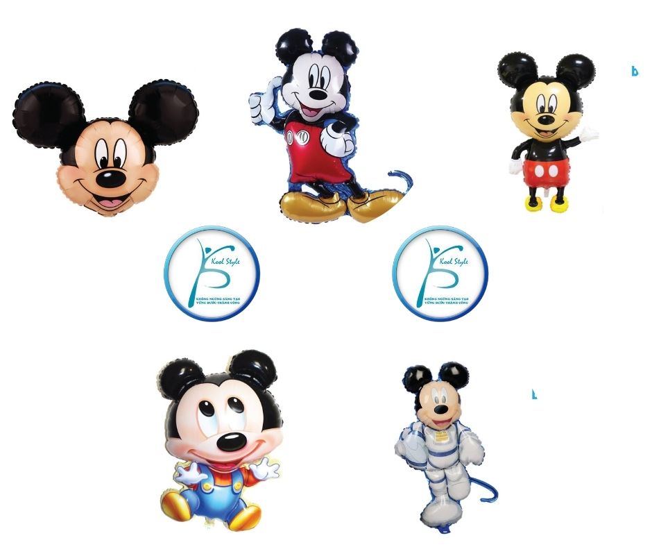 Bóng kiếng hình chuột Mickey cho bé trai trang trí sinh nhật - Kool Style