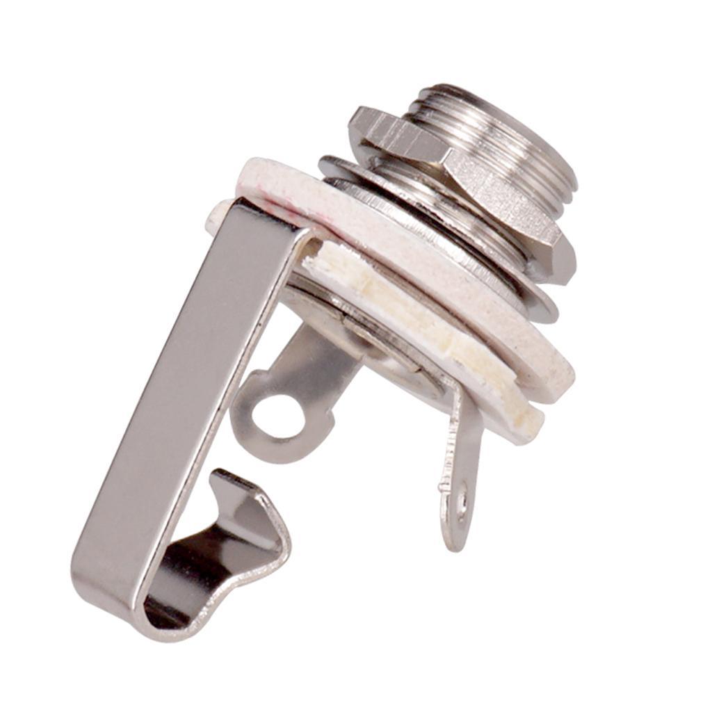 2x Pack of 2 Electric Guitar Bass 6.35mm Mono Socket Plug Instrument Accs - Silver, 6.35mm