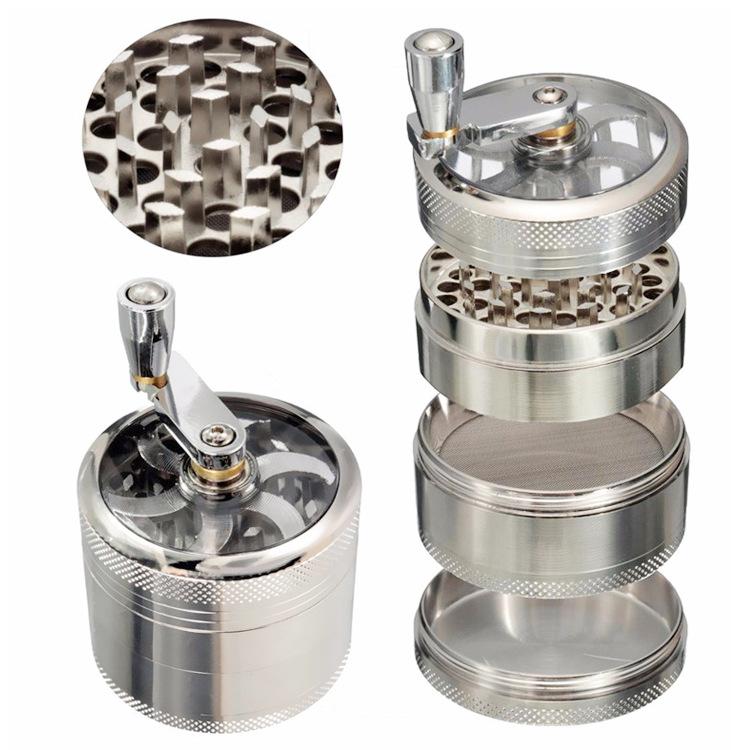 Máy nghiền máy nghiền 4 phần phấn hoa phấn hoa cho gia vị khô, gia vị, Ø55mm Mini Scraper Silver