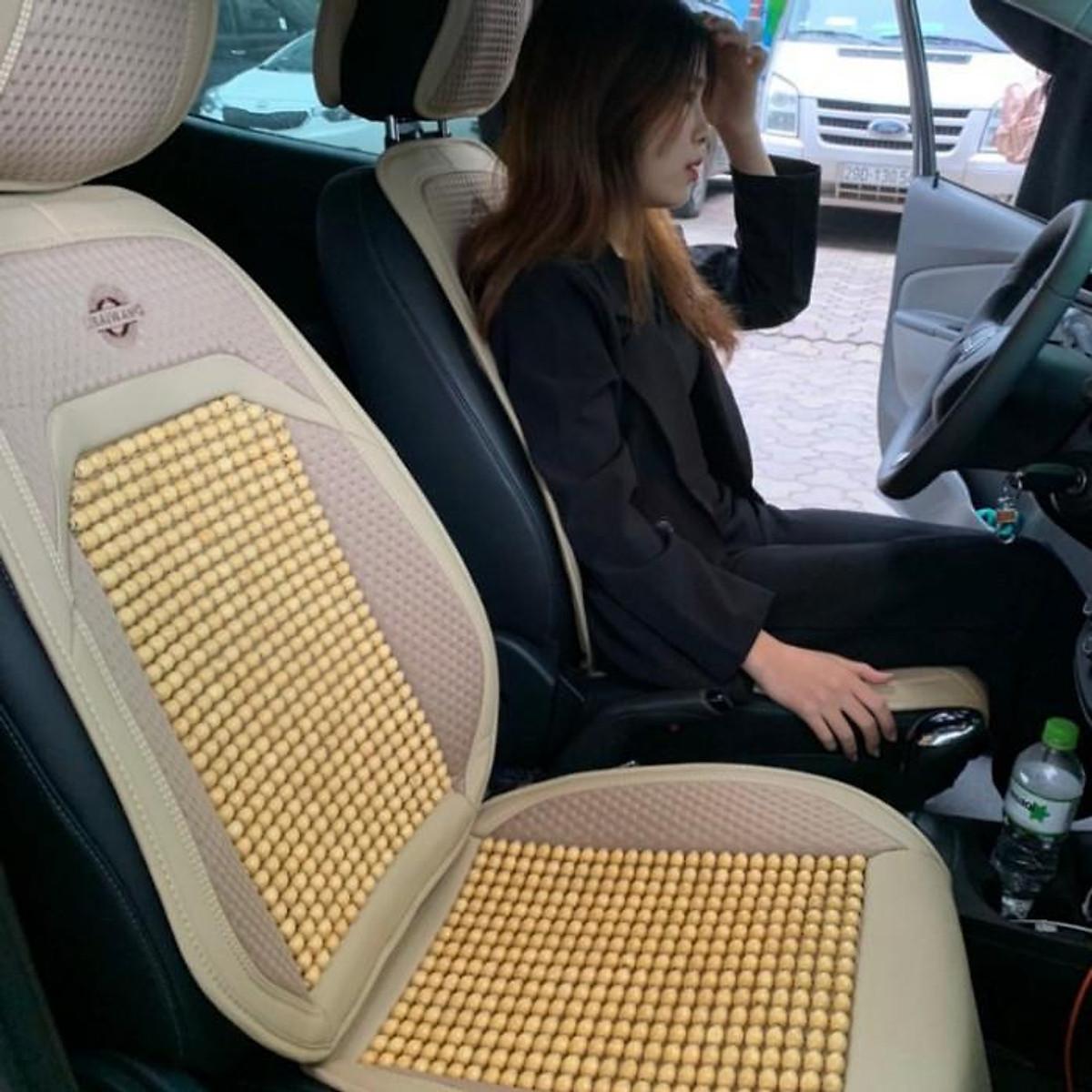 Bộ  Áo Ghế Hạt Gỗ Massage Cao Cấp- Chống Nóng, Trượt Dùng Cho Ô tô, Xe hơi, Văn phòng