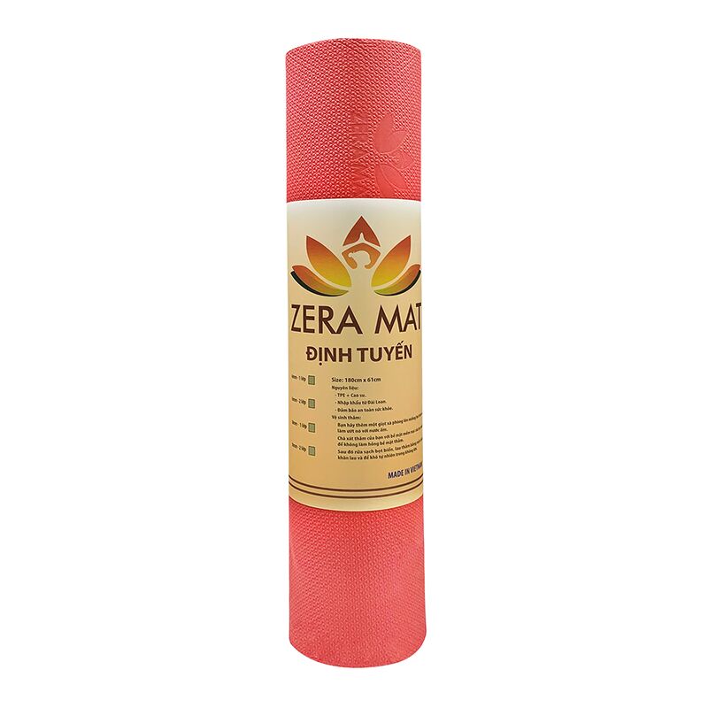 Thảm tập Yoga định tuyến Zera TPE 2 lớp 6mm - Đỏ