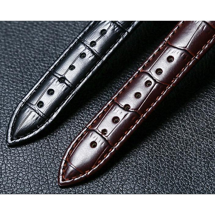 Dây da cao cấp LOBINNI LBN02 màu nâu chính hãng ,khóa gài cao cấp ,chống nước