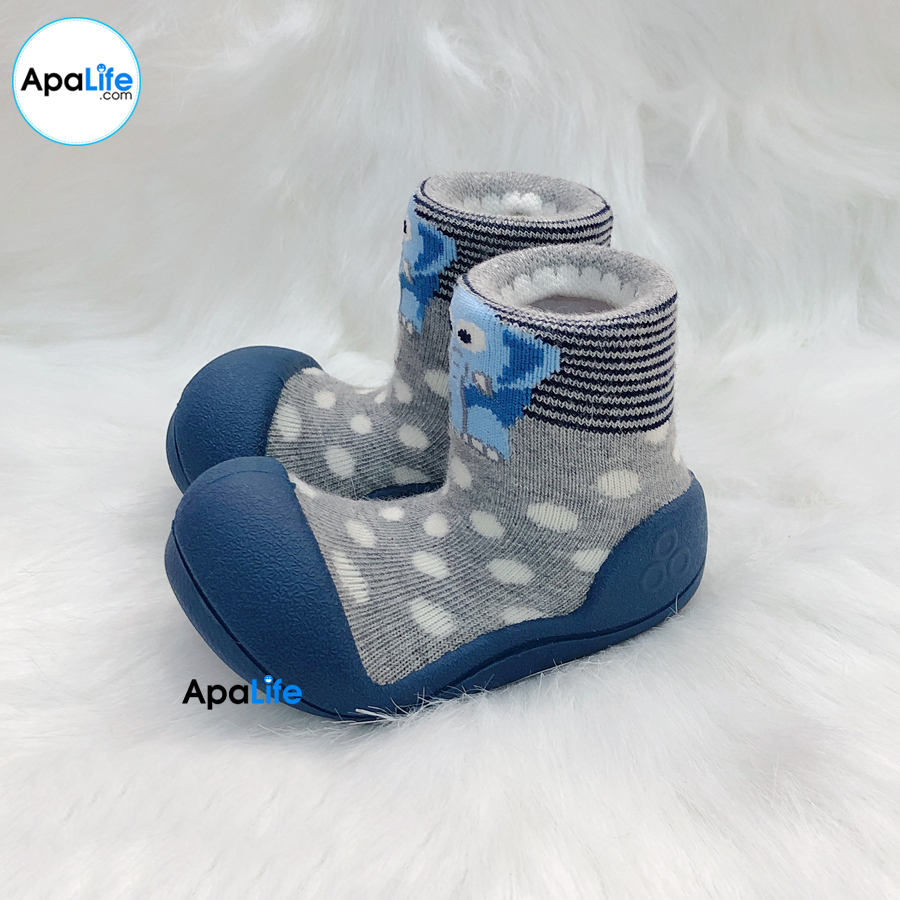 Attipas Zoo - Navy/ AT047 - Giày tập đi cho bé trai /bé gái từ 3 - 24 tháng nhập Hàn Quốc: đế mềm, êm chân & chống trượt