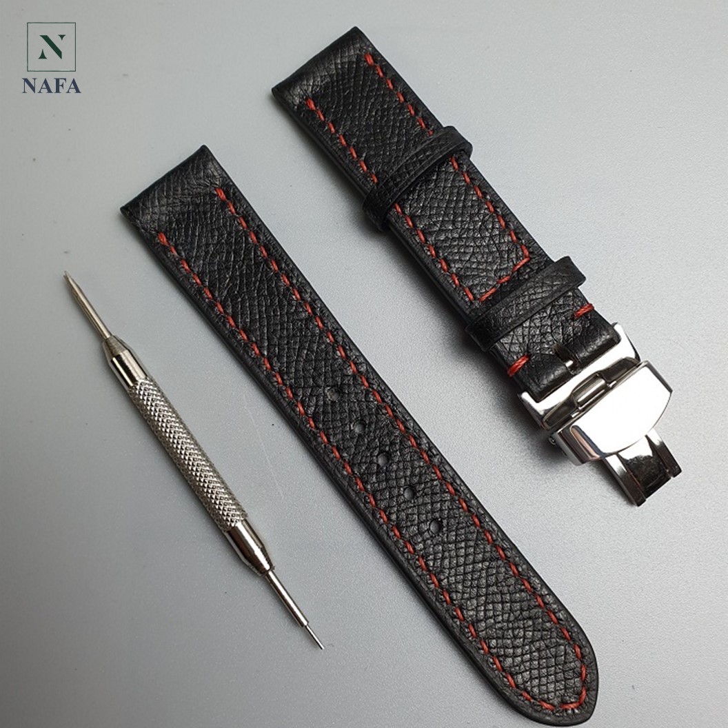Dây đồng hồ da Epsom NAFA AL106 khóa bướm sang trọng, thời trang cao cấp - BH 3 năm