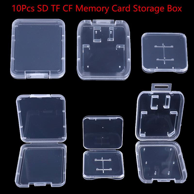10 cái trong suốt SD TF CF Bộ nhớ lưu trữ Hộp lưu trữ hộp Bộ nhớ Bộ nhớ CASE CASE CASE